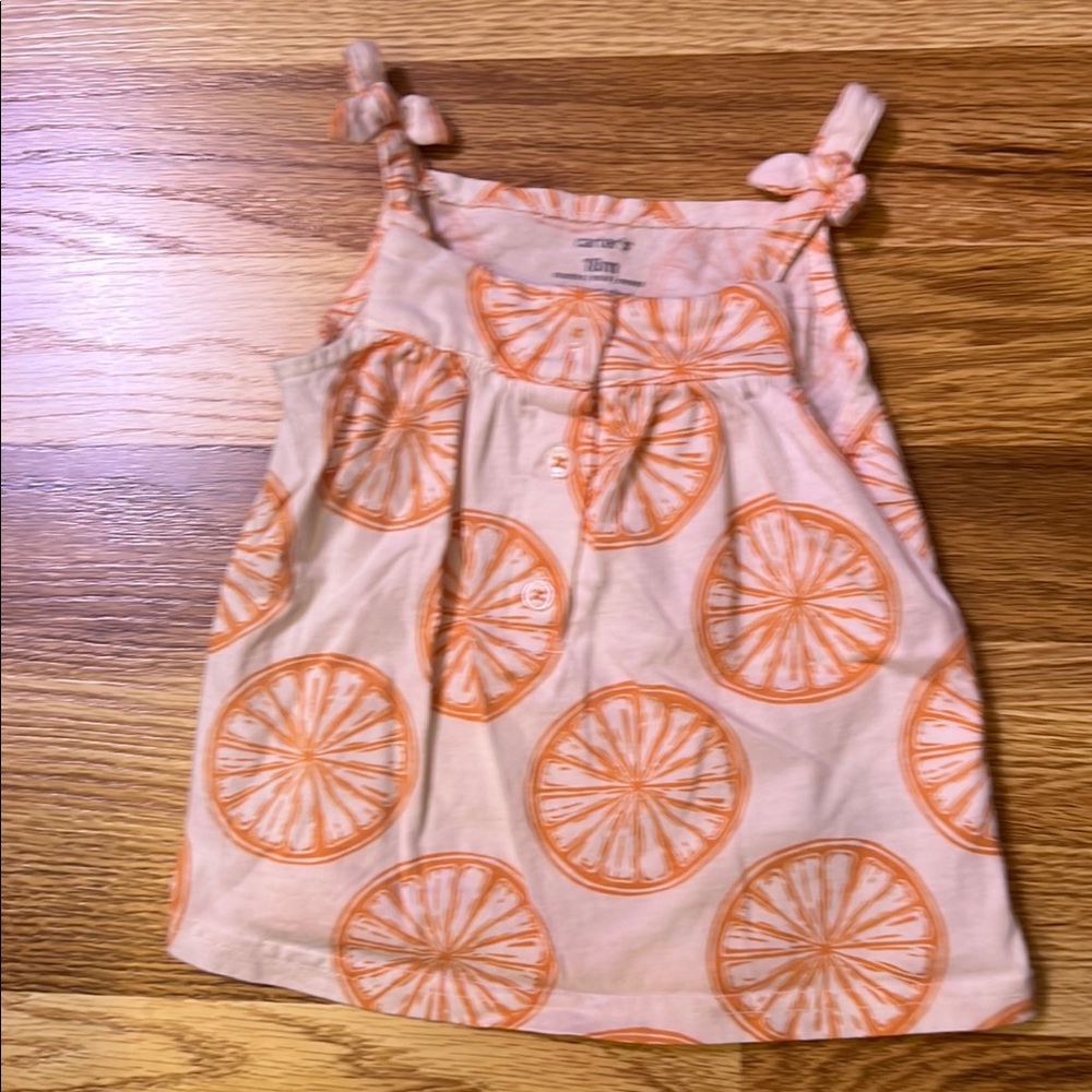 Orange Citrus Print Dress